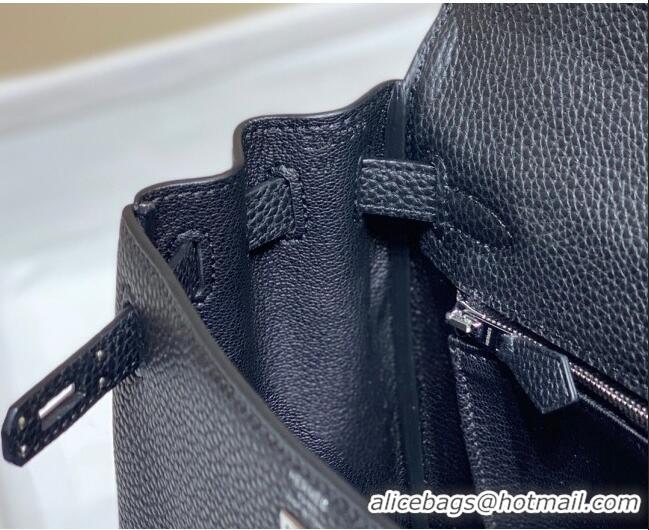 New Design Hermes Kelly Bag in Togo Calfskin 25cm H0250 Black Silver 2023