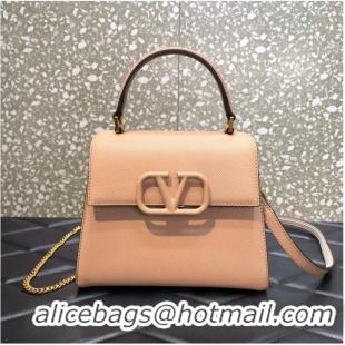 Promotional VALENTINO VSLING small Grain calf leather Shoulder bag WB0F53 Cinnamon Pink