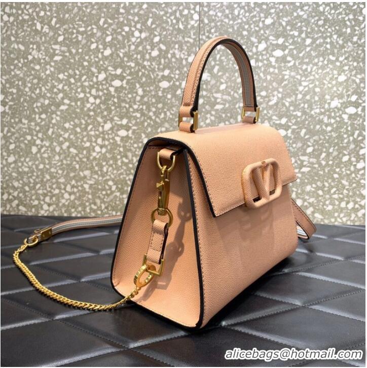 Promotional VALENTINO VSLING small Grain calf leather Shoulder bag WB0F53 Cinnamon Pink