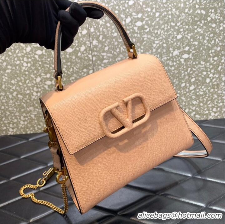 Promotional VALENTINO VSLING small Grain calf leather Shoulder bag WB0F53 Cinnamon Pink