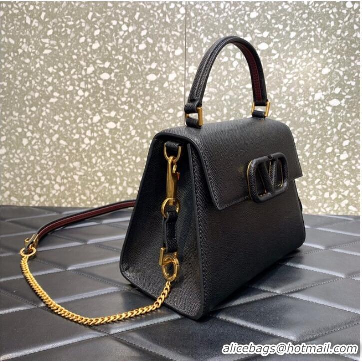 Famous Brand VALENTINO VSLING small Grain calf leather Shoulder bag WB0F53 black