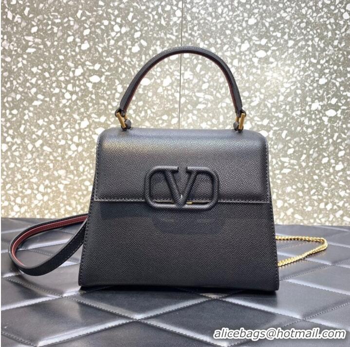 Famous Brand VALENTINO VSLING small Grain calf leather Shoulder bag WB0F53 black