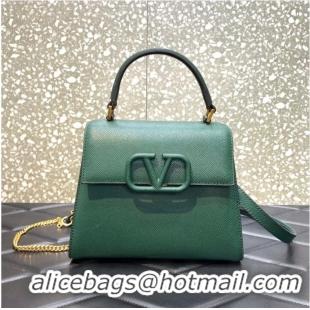 Inexpensive VALENTINO VSLING small Grain calf leather Shoulder bag WB0F53 blackish green