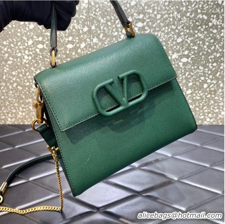 Inexpensive VALENTINO VSLING small Grain calf leather Shoulder bag WB0F53 blackish green