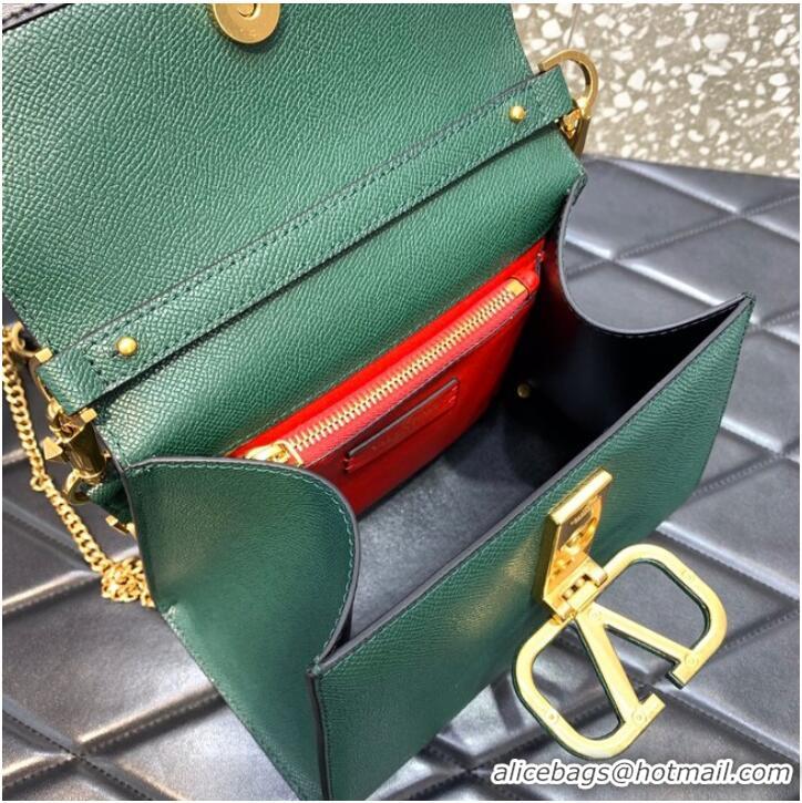 Inexpensive VALENTINO VSLING small Grain calf leather Shoulder bag WB0F53 blackish green