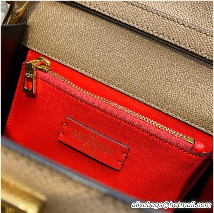 Hot Sell Cheap VALENTINO VSLING small Grain calf leather Shoulder bag WB0F53 apricot