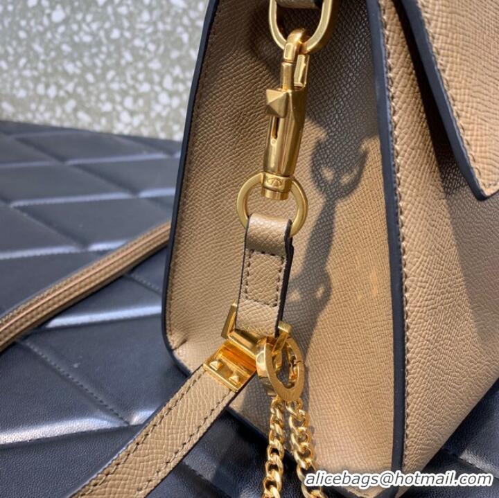 Hot Sell Cheap VALENTINO VSLING small Grain calf leather Shoulder bag WB0F53 apricot