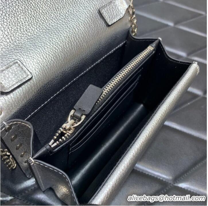 Buy Cheapest VALENTINO Garavani Rockstud Calfskin Clutch WP0P86R Silver