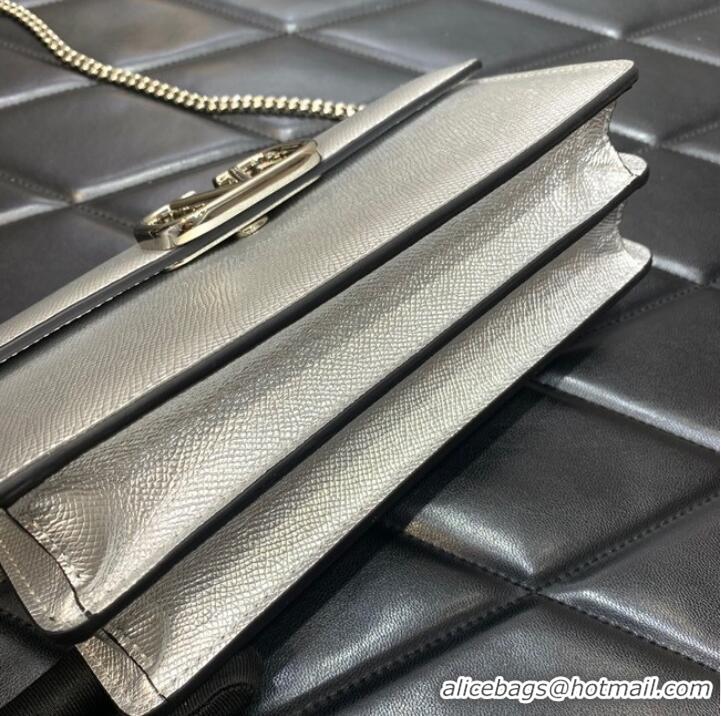 Famous Brand VALENTINO Garavani Rockstud Calfskin Chain bag 0S93VL Silver