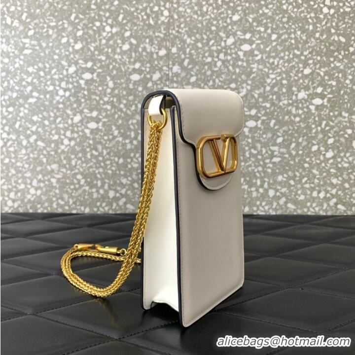 Good Product Good Taste VALENTINO LOCO calf leather chain phone case WP0Z11 white