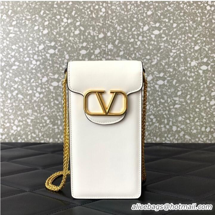 Good Product Good Taste VALENTINO LOCO calf leather chain phone case WP0Z11 white