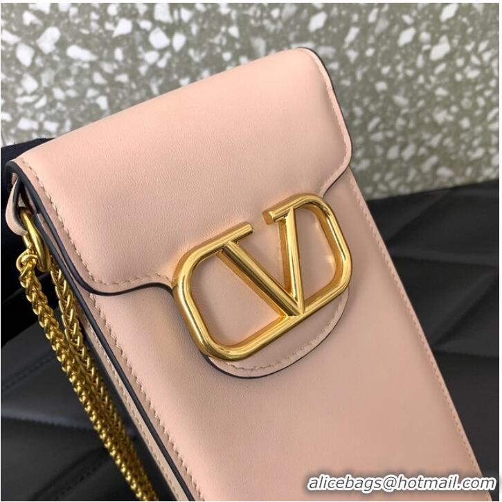 Well Crafted VALENTINO LOCO calf leather chain phone case WP0Z11 pink