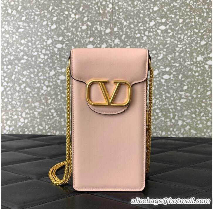 Well Crafted VALENTINO LOCO calf leather chain phone case WP0Z11 pink