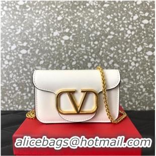 Famous Brand VALENTINO LOCO calf leather chain nano XLI16 white