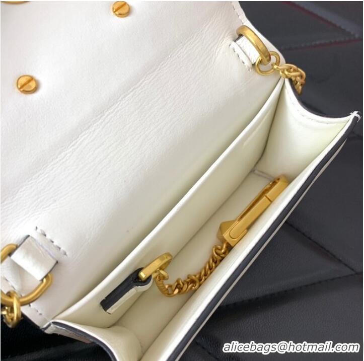 Famous Brand VALENTINO LOCO calf leather chain nano XLI16 white