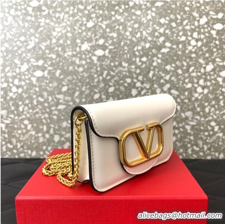 Famous Brand VALENTINO LOCO calf leather chain nano XLI16 white