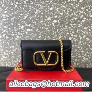 Super Quality VALENTINO LOCO calf leather chain nano XLI16 black