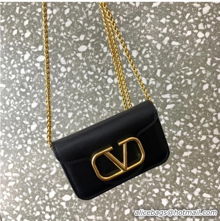 Super Quality VALENTINO LOCO calf leather chain nano XLI16 black