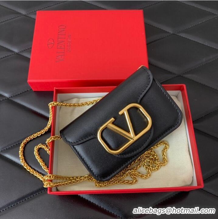 Super Quality VALENTINO LOCO calf leather chain nano XLI16 black