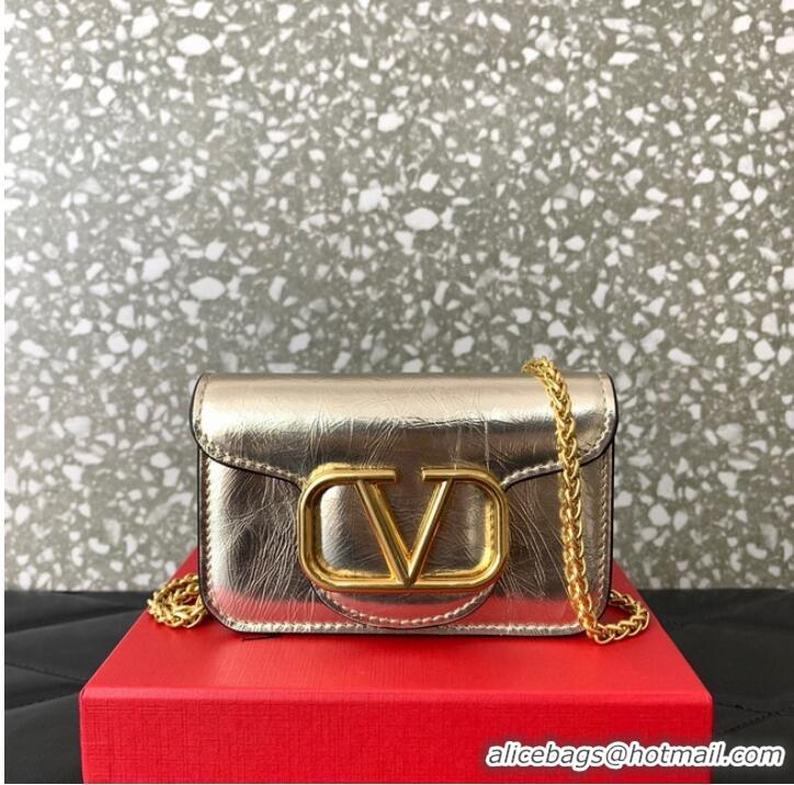 Super Quality VALENTINO LOCO calf leather chain nano XLI16 silver