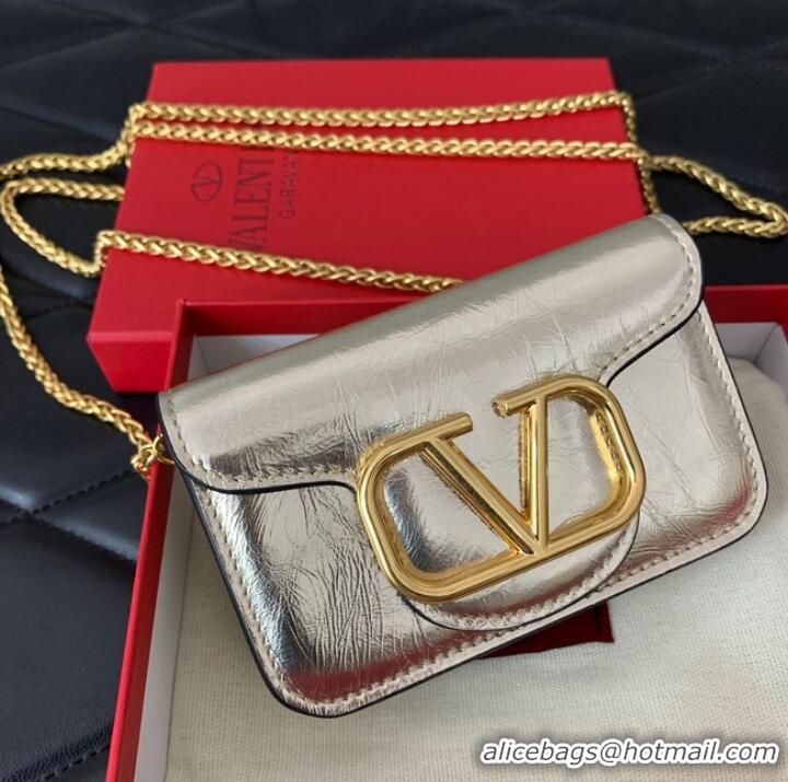 Super Quality VALENTINO LOCO calf leather chain nano XLI16 silver