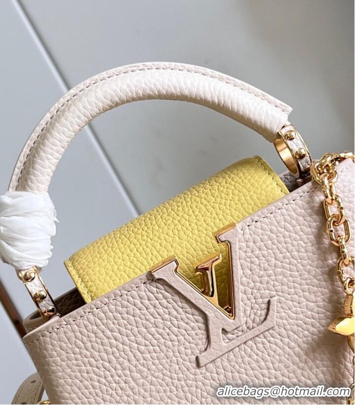 Famous Brand Louis Vuitton Capucines Mini M22375 light yellow