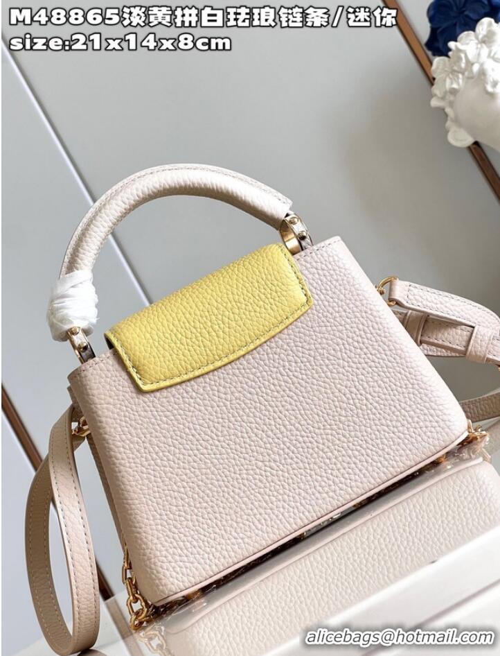 Famous Brand Louis Vuitton Capucines Mini M22375 light yellow