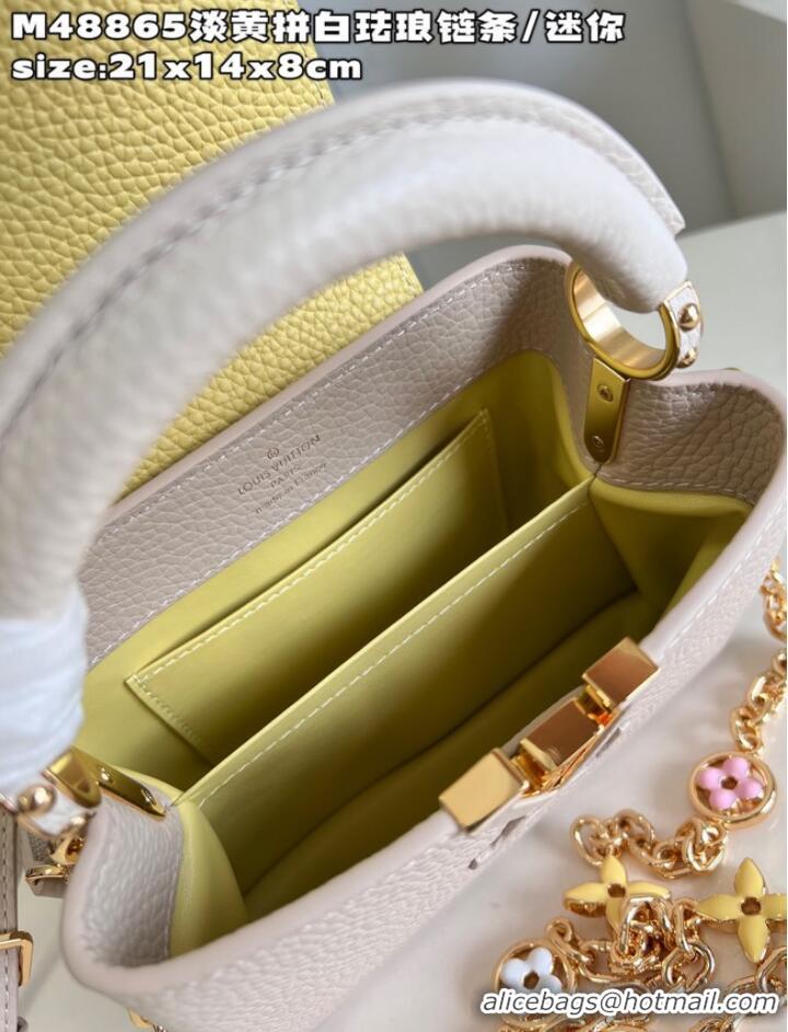 Famous Brand Louis Vuitton Capucines Mini M22375 light yellow