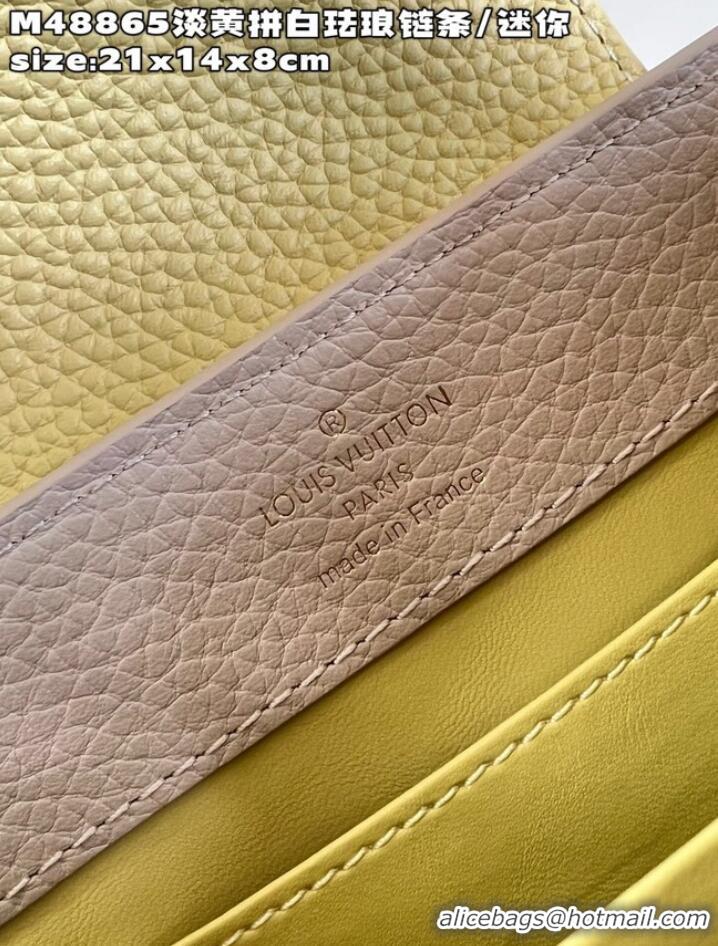 Famous Brand Louis Vuitton Capucines Mini M22375 light yellow