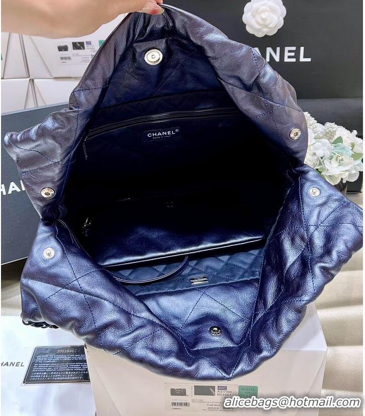 Trendy Design Chanel Calf leather shopping bag AS3261 Navy Blue