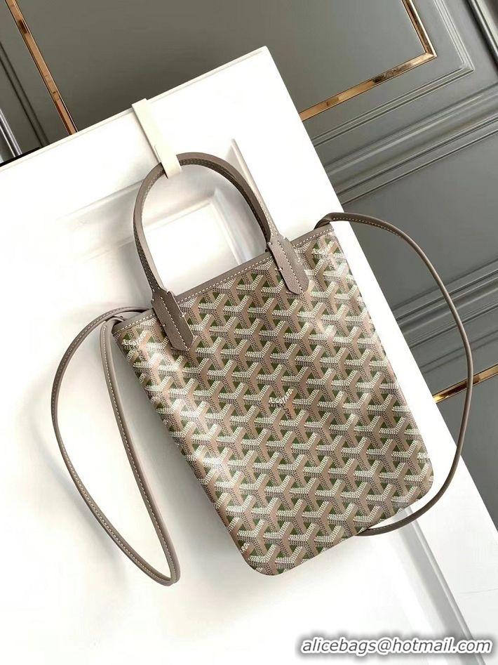 Famous Brand Goyard Poitiers Claire-Voie Top Handle Bag 8013 Khaki Green