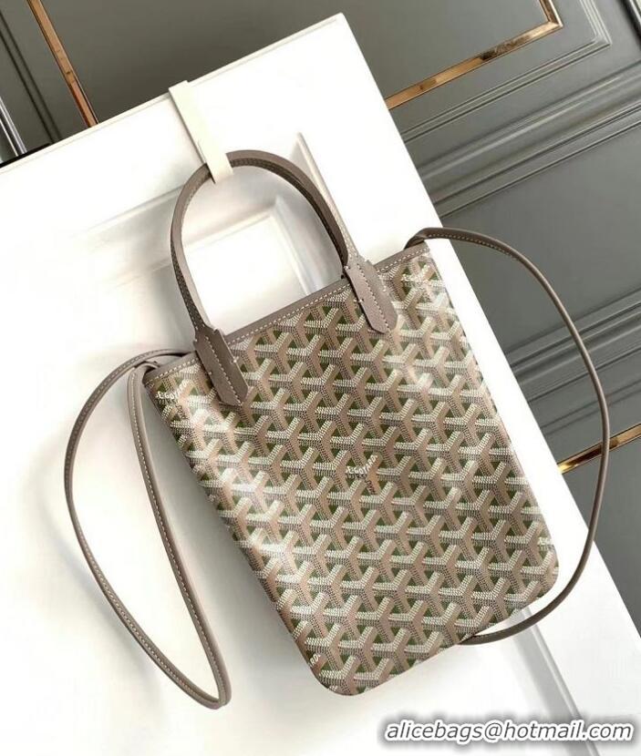 Famous Brand Goyard Poitiers Claire-Voie Top Handle Bag 8013 Khaki Green