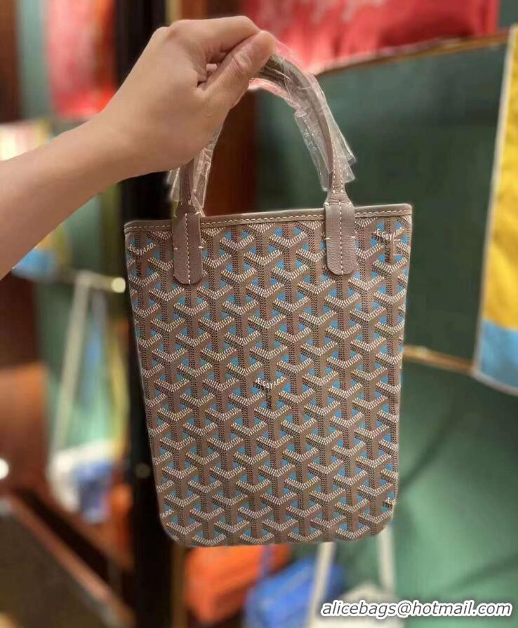 New Style Goyard Poitiers Claire-Voie Top Handle Bag 8013 Turquoise Blue