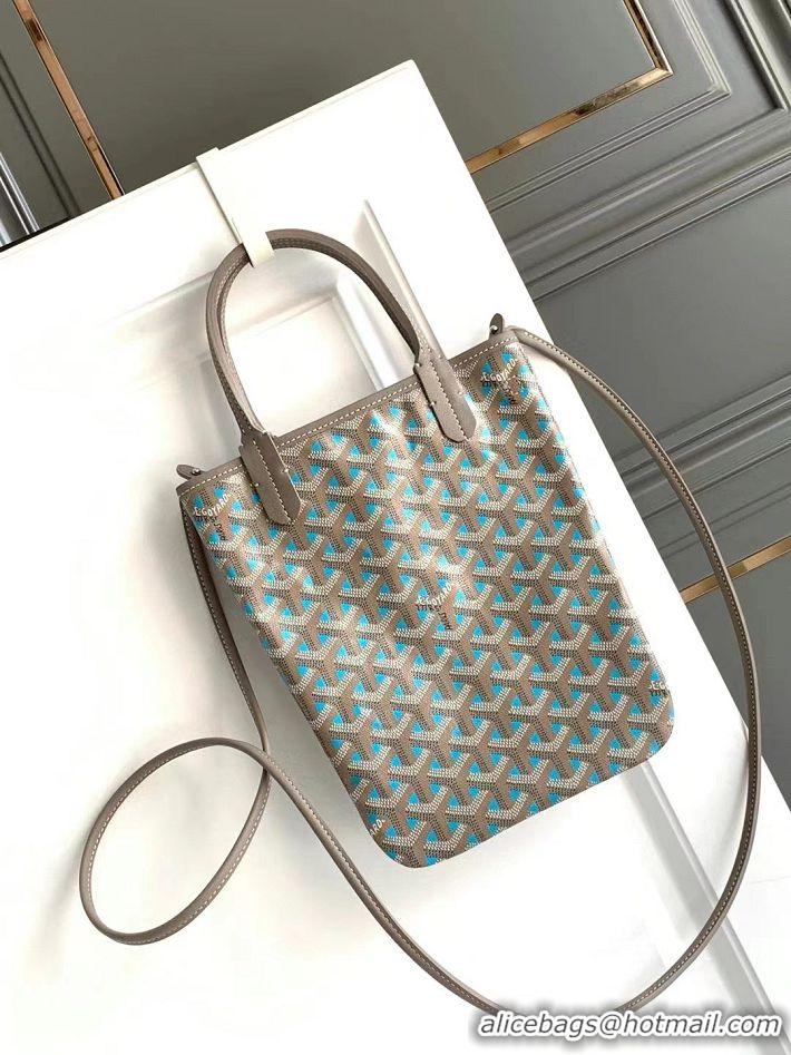 New Style Goyard Poitiers Claire-Voie Top Handle Bag 8013 Turquoise Blue