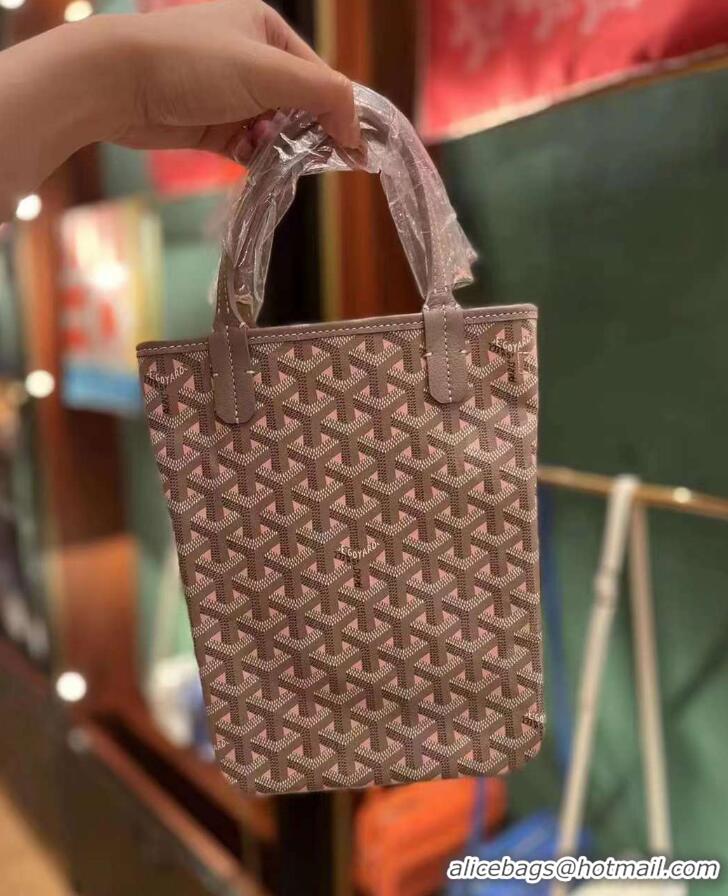 Inexpensive Goyard Poitiers Claire-Voie Top Handle Bag 8013 Powder Pink