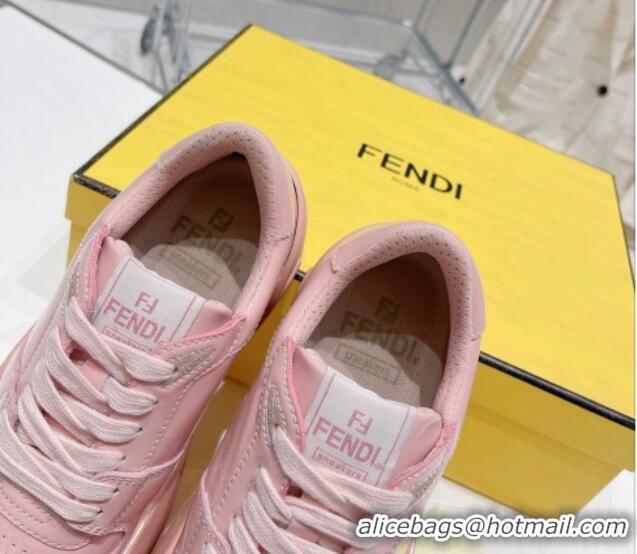 Perfect Fendi Fashion Show Low-top Platform Sneakers 7cm in Pink Brushed Leather 329040