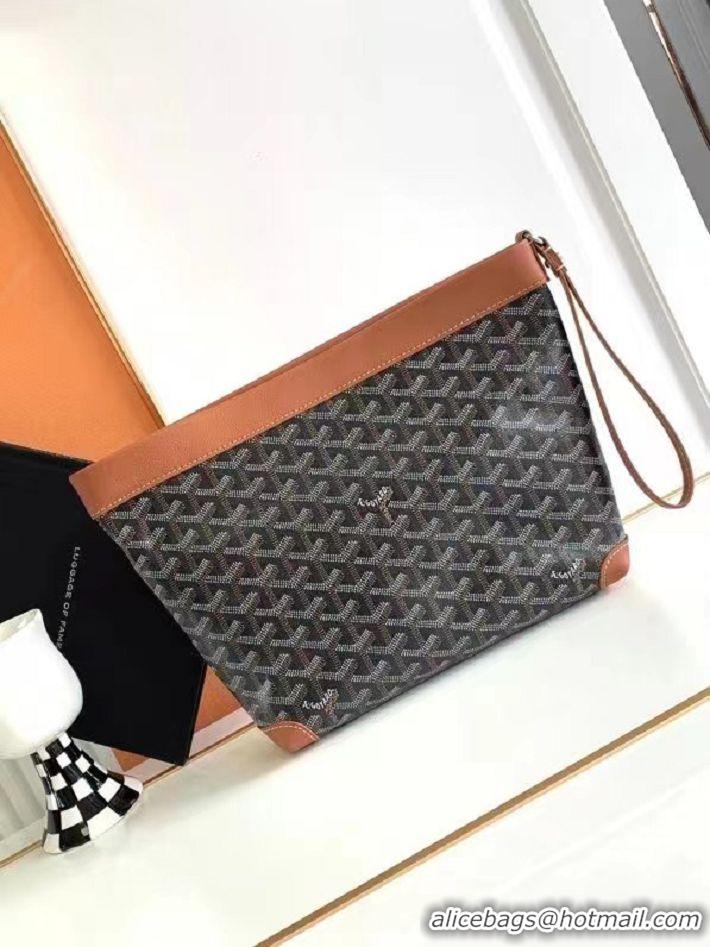 New Fashion Goyard Original Conti Clutch Bag 8811 Black And Tan