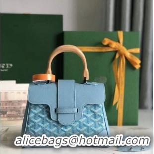 Pretty Style Goyard Saigon Souple Mini Top Handle Bag 8005 Light Blue