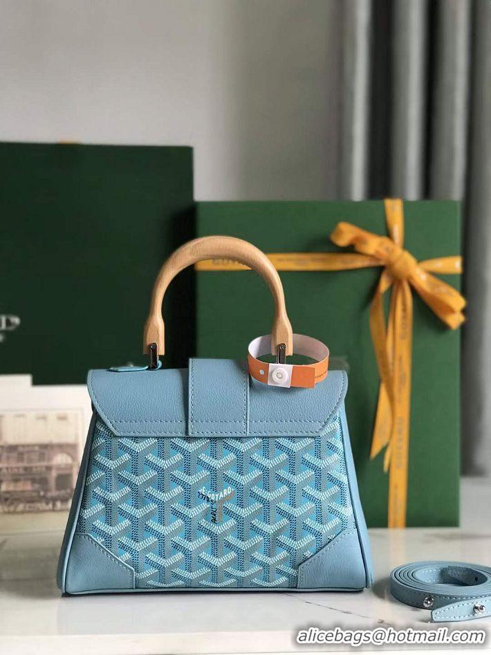 Pretty Style Goyard Saigon Souple Mini Top Handle Bag 8005 Light Blue