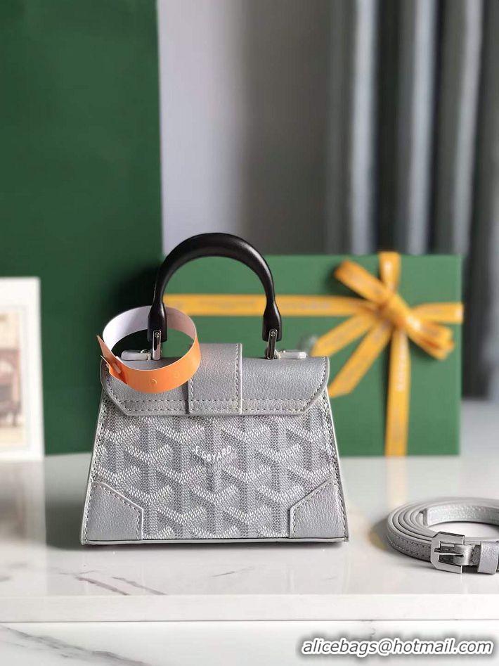 New Discount Goyard Original Nano Saigon Tote Bag With Strap Mini 8032 Silver