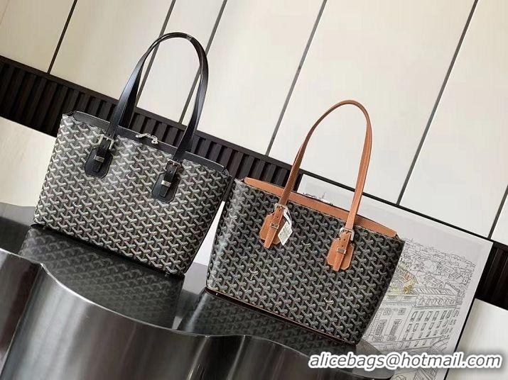 Famous Brand Goyard Original Medieval Tote Bag 8008 Black And Tan