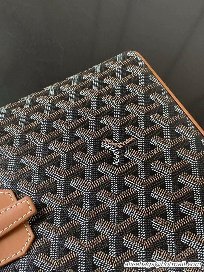 Famous Brand Goyard Original Medieval Tote Bag 8008 Black And Tan