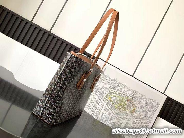 Famous Brand Goyard Original Medieval Tote Bag 8008 Black And Tan