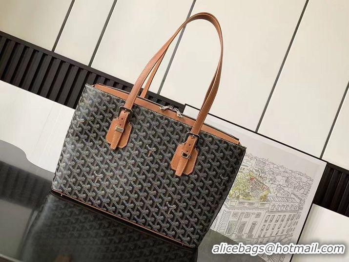 Famous Brand Goyard Original Medieval Tote Bag 8008 Black And Tan