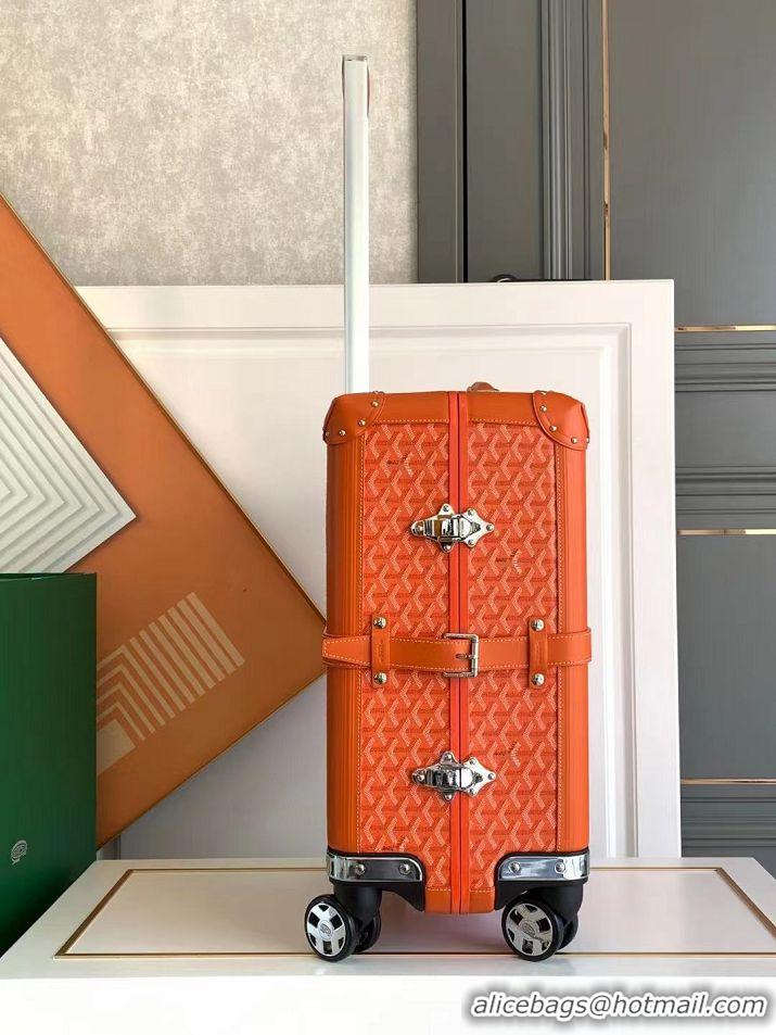 ​Classic Goyard Bourget PM Trolley Case Wheeled Luggage 20 inches GY1647 Orange