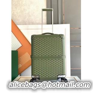 Well Crafted Goyard Bourget PM Trolley Case Wheeled Luggage 20inches GY1647 Avocado Green