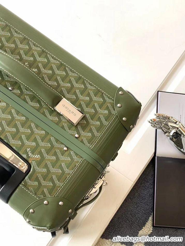 Well Crafted Goyard Bourget PM Trolley Case Wheeled Luggage 20inches GY1647 Avocado Green