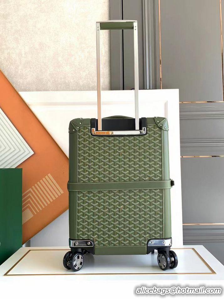 Well Crafted Goyard Bourget PM Trolley Case Wheeled Luggage 20inches GY1647 Avocado Green