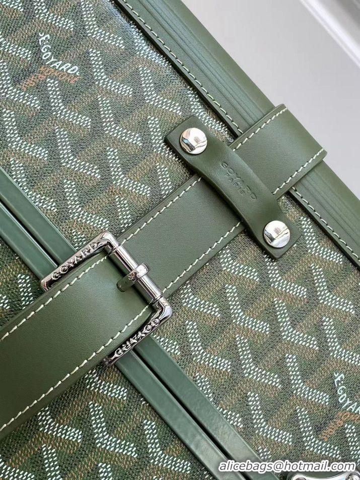 Well Crafted Goyard Bourget PM Trolley Case Wheeled Luggage 20inches GY1647 Avocado Green