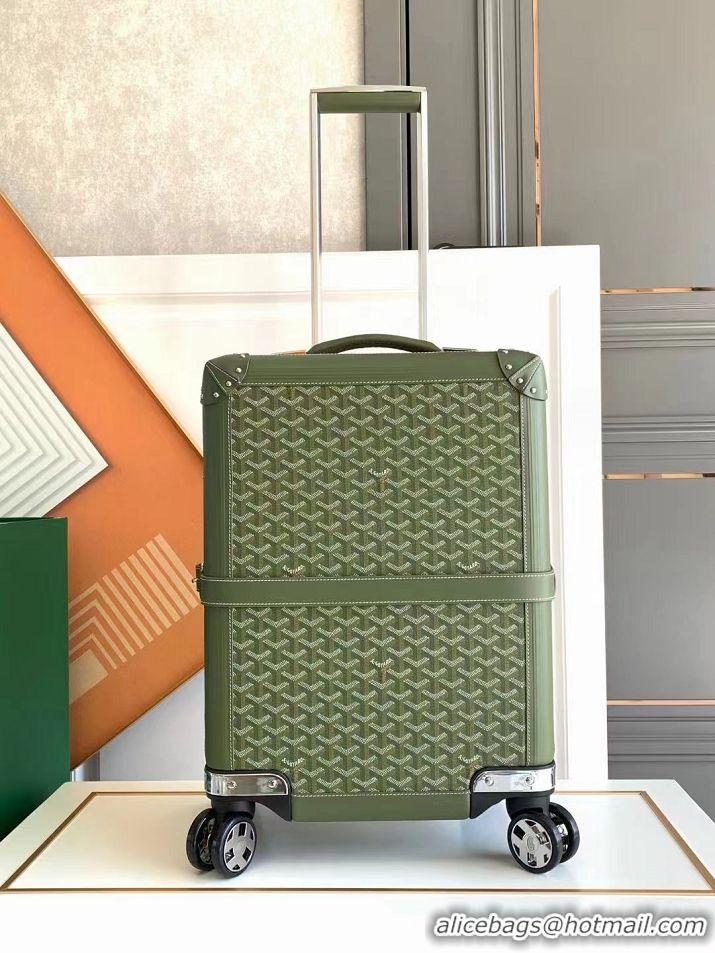 Well Crafted Goyard Bourget PM Trolley Case Wheeled Luggage 20inches GY1647 Avocado Green